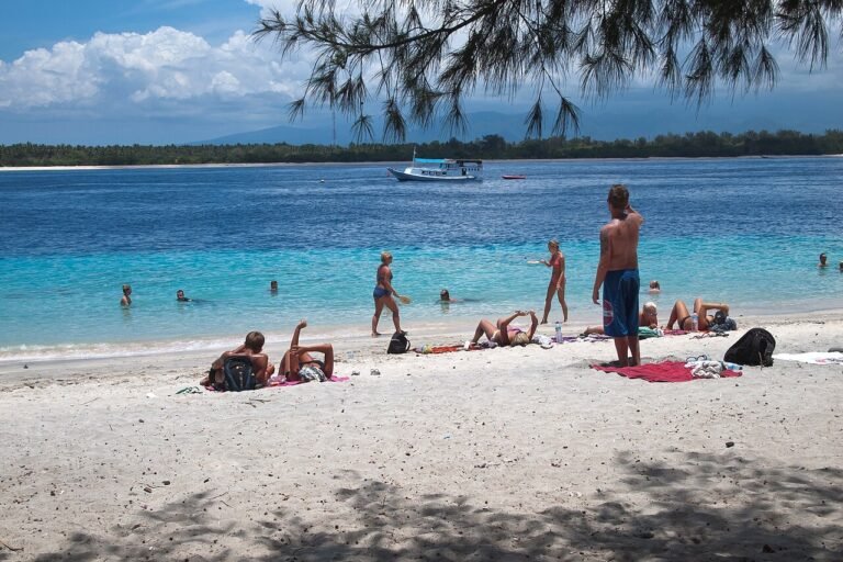 Sunbathing beach on Gili Trawangan